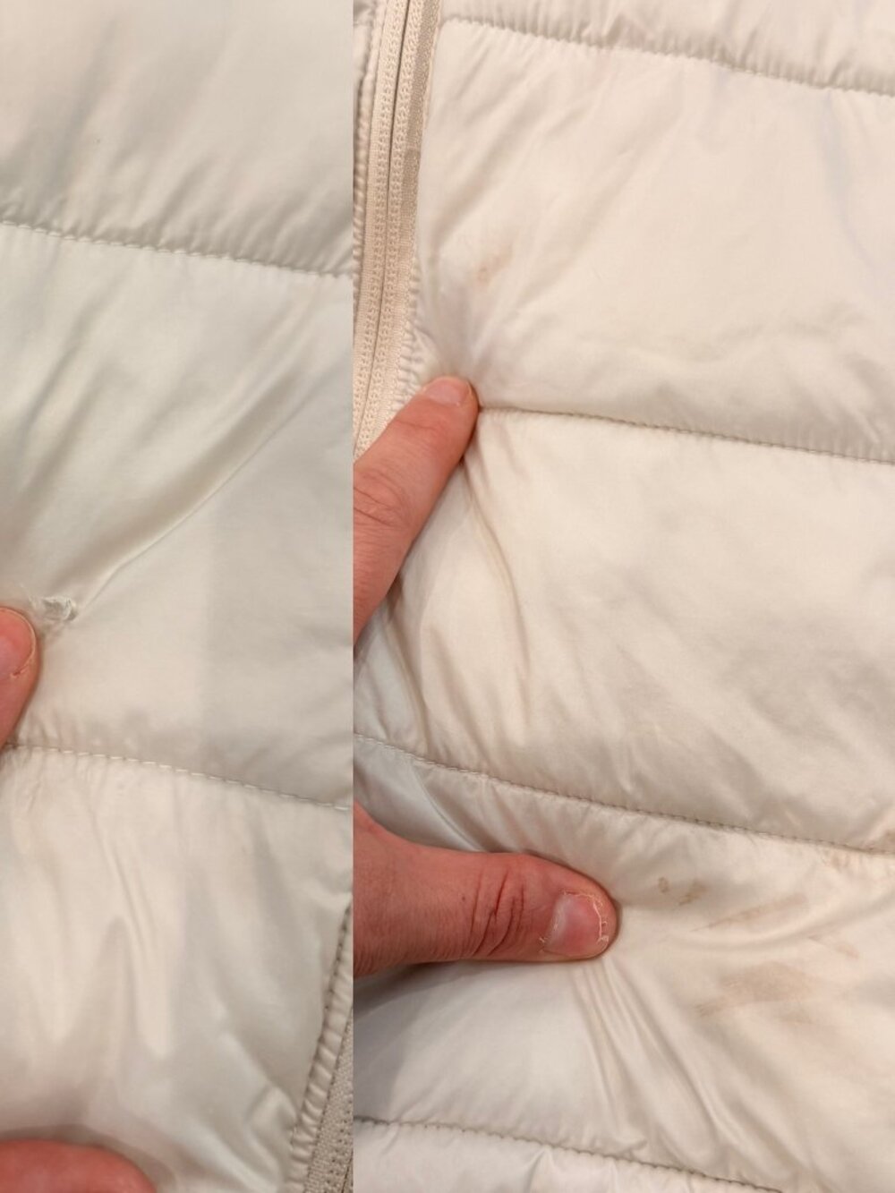 Athleta Aire Puffer Jacket Ivory Cream Size Medium - Picture 5 of 12